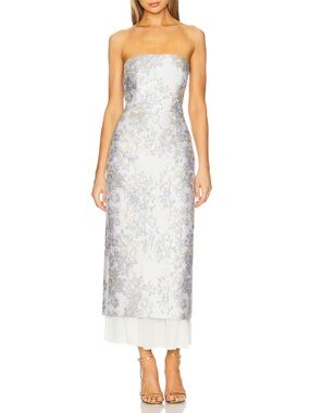NWT Anna Quan Aelin Strapless Brocade Midi Dress
